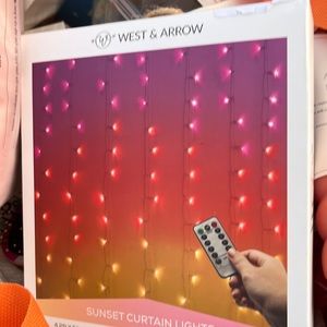 Sunset colored curtain lights for the walls